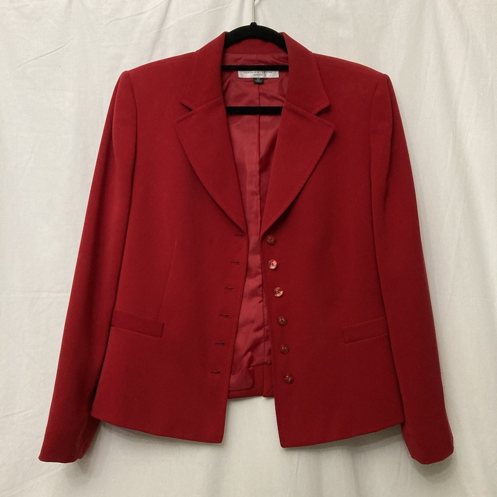 Tahari by Arthur S. Levine Red 6 Button Blazer w/Faux Pockets - SZ 12P